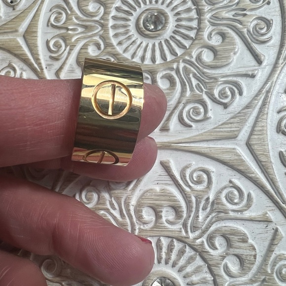 Cartier 18K Yellow GoldWide 11mm Large LOVE Ring size 58 (8.25) Box Cert EUC! - Picture 9 of 16